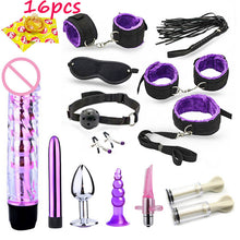 Load image into Gallery viewer, Sex Toys For Couples Handcuffs Whip Nipples Clip Blindfold Mouth Gag Adult Sex Toys Kit BDSM Bondage Toy Flirt Games For Couples
