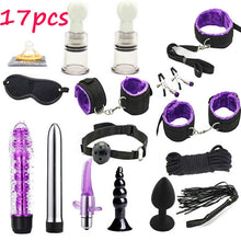 Load image into Gallery viewer, Sex Toys For Couples Handcuffs Whip Nipples Clip Blindfold Mouth Gag Adult Sex Toys Kit BDSM Bondage Toy Flirt Games For Couples