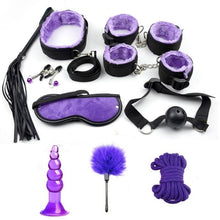 Load image into Gallery viewer, 10pcs Nylon Erotic Accessories Sex Handcuffs Whip Rope Gag BDSM Sex Bondage Restraints Set  Sex Toys for Couples Games