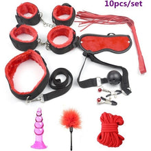 Load image into Gallery viewer, 10pcs Nylon Erotic Accessories Sex Handcuffs Whip Rope Gag BDSM Sex Bondage Restraints Set  Sex Toys for Couples Games