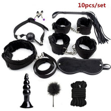 Load image into Gallery viewer, 10pcs Nylon Erotic Accessories Sex Handcuffs Whip Rope Gag BDSM Sex Bondage Restraints Set  Sex Toys for Couples Games