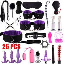 Load image into Gallery viewer, Sex Toys For Couples Handcuffs Whip Nipples Clip Blindfold Mouth Gag Adult Sex Toys Kit BDSM Bondage Toy Flirt Games For Couples