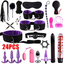 Load image into Gallery viewer, Sex Toys For Couples Handcuffs Whip Nipples Clip Blindfold Mouth Gag Adult Sex Toys Kit BDSM Bondage Toy Flirt Games For Couples