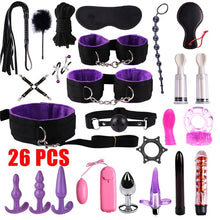 Load image into Gallery viewer, Sex Toys For Couples Handcuffs Whip Nipples Clip Blindfold Mouth Gag Adult Sex Toys Kit BDSM Bondage Toy Flirt Games For Couples