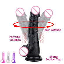 Load image into Gallery viewer, JIUAI 18cm Big Black Realistic Vibrating Dildos Sucker Dick for Women, Erotic Sex Toys Simulation Male Penis Adult Products #E30