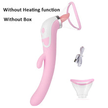 Load image into Gallery viewer, Sex Toys 12 Speed Dual Vibrating Nipple Sucker Udder Stimulator Warm G-Spot Dildo Vibrator Breast Enlargement Massager For Woman