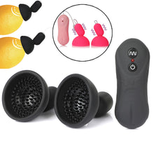 Load image into Gallery viewer, 16 Speeds Remote Nipple Sucker Vibrator Breast Pump Nipple Massager Vibration Suction Cup Chest Masturbator Sex Toys for Women