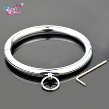 Load image into Gallery viewer, Sweet Dream 115mm Metal Stainless Steel Dog Neck Collar Slave BDSM Bondage Key Neck Cuff Adult Women Sex Toys for Couples LF-102