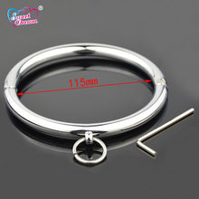 Load image into Gallery viewer, Sweet Dream 115mm Metal Stainless Steel Dog Neck Collar Slave BDSM Bondage Key Neck Cuff Adult Women Sex Toys for Couples LF-102