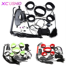 Load image into Gallery viewer, Adult Games BDSM Bondage Restraint Belt 10pcs/set Sex Handcuffs Nipple Clamp Whip Collar Love Kit Sex Toys for Couples