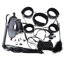 Load image into Gallery viewer, Adult Games BDSM Bondage Restraint Belt 10pcs/set Sex Handcuffs Nipple Clamp Whip Collar Love Kit Sex Toys for Couples