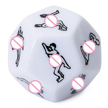 Load image into Gallery viewer, RABBITOW 2.5cm Funny Sex Dice 12 Sides Sex  Romance Love Humour Gambling Adult Games Erotic Craps Pipe Sex Toys For Couples