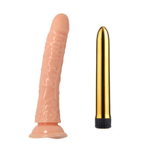 Load image into Gallery viewer, Sex Toys Bullet Vibrator Real Penis Dildo Combination Women Soft Rubber Sucker Lifelike Dick Dildo Vibrator Female Masturbator