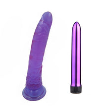 Load image into Gallery viewer, Sex Toys Bullet Vibrator Real Penis Dildo Combination Women Soft Rubber Sucker Lifelike Dick Dildo Vibrator Female Masturbator