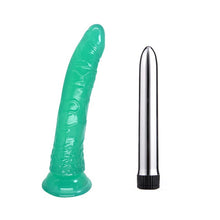 Load image into Gallery viewer, Sex Toys Bullet Vibrator Real Penis Dildo Combination Women Soft Rubber Sucker Lifelike Dick Dildo Vibrator Female Masturbator