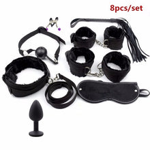 Load image into Gallery viewer, Sex Handcuffs Nipple Clamps Whip Mouth Gag Sex Mask Anal Plug Vibrator BDSM Bondage Set Erotic Sex Toys for Woman Men Adult Game