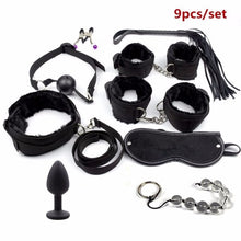 Load image into Gallery viewer, Sex Handcuffs Nipple Clamps Whip Mouth Gag Sex Mask Anal Plug Vibrator BDSM Bondage Set Erotic Sex Toys for Woman Men Adult Game