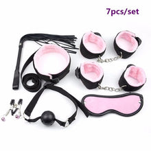 Load image into Gallery viewer, Sex Handcuffs Nipple Clamps Whip Mouth Gag Sex Mask Anal Plug Vibrator BDSM Bondage Set Erotic Sex Toys for Woman Men Adult Game