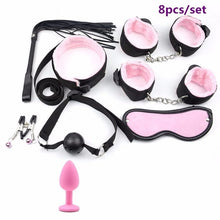 Load image into Gallery viewer, Sex Handcuffs Nipple Clamps Whip Mouth Gag Sex Mask Anal Plug Vibrator BDSM Bondage Set Erotic Sex Toys for Woman Men Adult Game