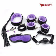 Load image into Gallery viewer, Sex Handcuffs Nipple Clamps Whip Mouth Gag Sex Mask Anal Plug Vibrator BDSM Bondage Set Erotic Sex Toys for Woman Men Adult Game