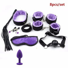 Load image into Gallery viewer, Sex Handcuffs Nipple Clamps Whip Mouth Gag Sex Mask Anal Plug Vibrator BDSM Bondage Set Erotic Sex Toys for Woman Men Adult Game