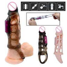 Load image into Gallery viewer, Men Extension Silica Gel Highly Elastic Penis Sleeve G-spot Vibrator Sex Toys X5.28