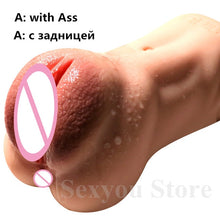 Load image into Gallery viewer, 3D Realistic Fake Vagina Pussy Ass Masturbator Sex Toys for Men Real Big Fat Black Vagina Anal Adult Sex Toys